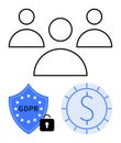 GDPR Compliance and Data Security Concept with Human Connection and Monetary Elements Royalty Free Stock Photo