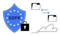 GDPR Compliance with Secure File Sharing and Data Protection in Cloud Storage Royalty Free Stock Photo