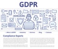 GDPR concept illustration. General Data Protection Regulation. Protection of personal data. Vector design template of Royalty Free Stock Photo