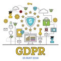 GDPR Concept. Vector Illustration. General Data Protection Regulation. Royalty Free Stock Photo