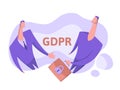 GDPR, concept vector illustration, isolated on white. General Data Protection Regulation. Protection of personal data Royalty Free Stock Photo