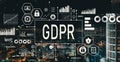 GDPR with downtown LA Royalty Free Stock Photo