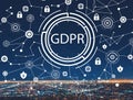 GDPR with downtown LA Royalty Free Stock Photo