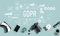 GDPR with electronic gadgets and office supplies