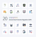 20 Gdpr Flat Color icon Pack like bank lock consent gdpr document