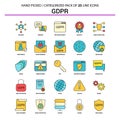 GDPR Flat Line Icon Set - Business Concept Icons Design