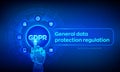 GDPR. General Data Protection Regulation. Cyber security and privacy concept on virtual screen. Protection of personal information Royalty Free Stock Photo