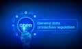 GDPR. General Data Protection Regulation. Cyber security and privacy concept on virtual screen. Protection of personal information Royalty Free Stock Photo