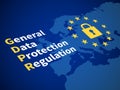 Gdpr general data protection regulation. Eu computer safeguard regulations and data encryption vector concept Royalty Free Stock Photo