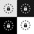 GDPR - General data protection regulation icon isolated on black, white and transparent background. European Union Royalty Free Stock Photo