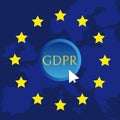 GDPR - General Data Protection Regulation, word abbreviation on button