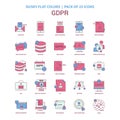 GDPR icon Dusky Flat color - Vintage 25 Icon Pack Royalty Free Stock Photo