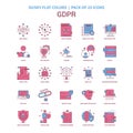GDPR icon Dusky Flat color - Vintage 25 Icon Pack Royalty Free Stock Photo