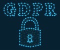 GDPR, letters, polygon, green 2