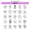 GDPR Line Icon Set - 25 Dashed Outline Style