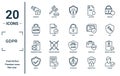 gdpr linear icon set. includes thin line pendrive, keylock, communications, rights, person, lock, medical record icons for report