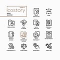 GDPR - modern line design style icons set Royalty Free Stock Photo