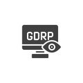 GDPR privacy computer vector icon