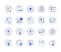 GDPR Privacy Policy Icon Set. GDPR Compliance Icons Data Privacy Assurance. Shielding Personal Data.