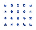 GDPR privacy policy icons in glyph style