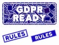 GDPR Ready Rounded Rectangle Mosaic and Scratched Rectangle Rules Stamps