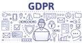 GDPR RGPD, DSGGVO concept illustration. General Data Protection Regulation. Protection of personal data. Vector design Royalty Free Stock Photo