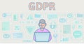 GDPR RGPD, DSGGVO concept illustration. General Data Protection Regulation. Protection of personal data. Vector design Royalty Free Stock Photo