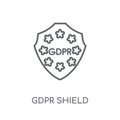 gdpr Shield linear icon. Modern outline gdpr Shield logo concept