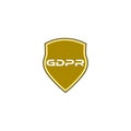 GDPR shield sign. General data protection regulation icon isolated on white background Royalty Free Stock Photo