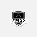 GDPR sticker icon isolated on white background Royalty Free Stock Photo