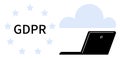 GDPR Compliance Concept with Laptop and Cloud for Data Privacy and Security Royalty Free Stock Photo