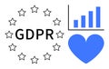 GDPR Compliance Emphasized with Data Privacy, Analytics, and User-Centric Design Themes Royalty Free Stock Photo