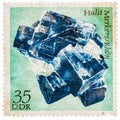 Stamp printed in German Democratic Republic East Germany shows semiprecious stone