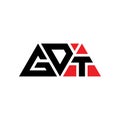 GDT triangle letter logo design with triangle shape. GDT triangle logo design monogram. GDT triangle vector logo template with red Royalty Free Stock Photo