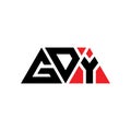 GDY triangle letter logo design with triangle shape. GDY triangle logo design monogram. GDY triangle vector logo template with red Royalty Free Stock Photo