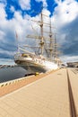 Big three-masted sailing ship \