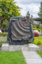 Monument for memorize meet Pope John Paul II with people in Gdynia at june 11, 1987. Royalty Free Stock Photo