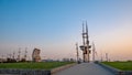 Kosciuszko promenade in the square in Gdynia. Sails Monument and the monument of Joseph Conrad. Royalty Free Stock Photo