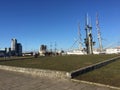 Gdynia, Poland. Kosciuszko promenade in the square in Gdynia. Sails Monument and the monument of Joseph Conrad Royalty Free Stock Photo