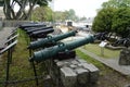 Ancient ship cannons in the Naval Museum in Gdynia. Poland.