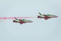 Gdynia, Pomorskie, Poland - August 17, 2019: The Saudi Hawks Aerobatic planes at Gdynia Aerobaltic Airshow 2019