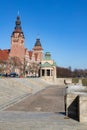 Gdynia, Pomorskie / Poland - February, 27, 2019:WaÃây Chrobrego on the Odra waterfront. HakenTerrasse buildings from the times of