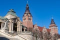 Gdynia, Pomorskie / Poland - February, 27, 2019:WaÃây Chrobrego on the Odra waterfront. HakenTerrasse buildings from the times of