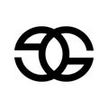 GE, EG, GOE, EOG initials geometric company logo