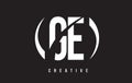 GE G E White Letter Logo Design with Black Background.