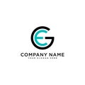 GE initial letters loop linked circle monogram logo