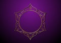 Mystic Lotus gold frame Logo icon, golden mandala of alchemy esoteric Flower of Life. Seed of life symbol Sacred Geometry. Luxury