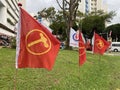 GE 2020 Singapore Election WorkersÃ¢â¬â¢ Party PAP Flag in Hougang SMC