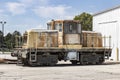 GE 45-ton switcher 4-axle diesel locomotive used for maneuvering railroad cars inside a rail yard