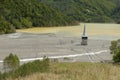 Geamana Church on polluted lake Royalty Free Stock Photo